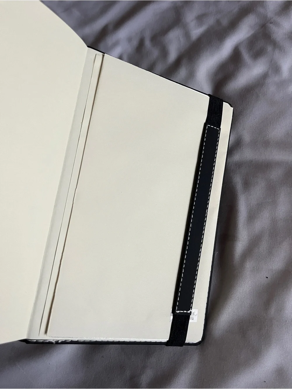 MGM HD Black Faux Leather Lined Notebook Journal 8.5x5.5 Elastic Closure